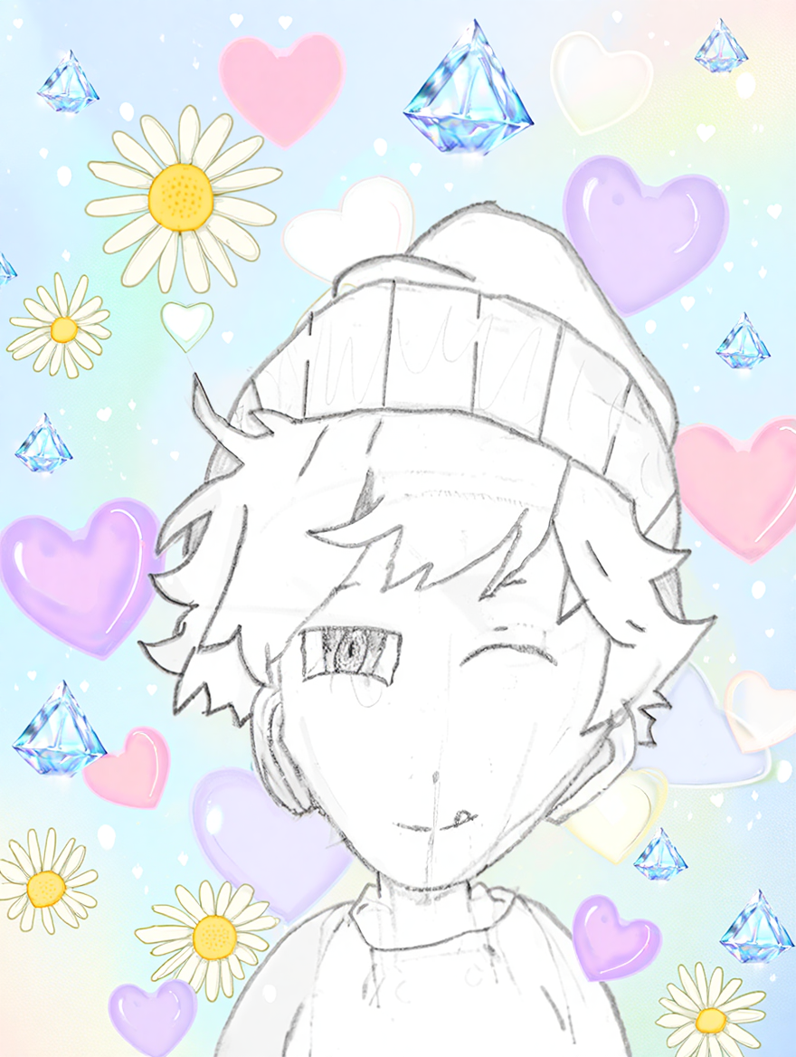 Mon dessin, original colorié sur le T-shirt