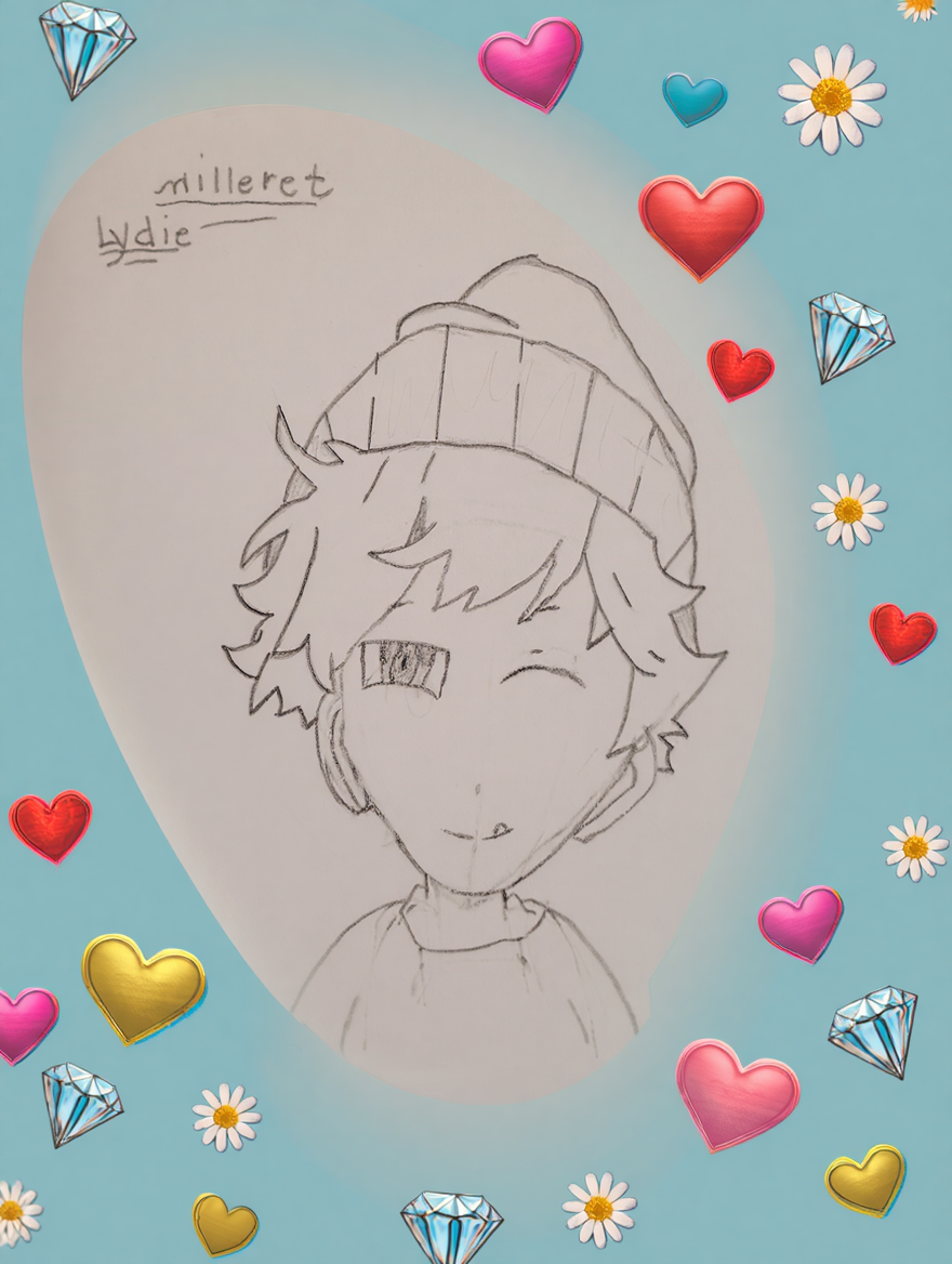 Ma création en noir et blanc colorée vendu en poster.