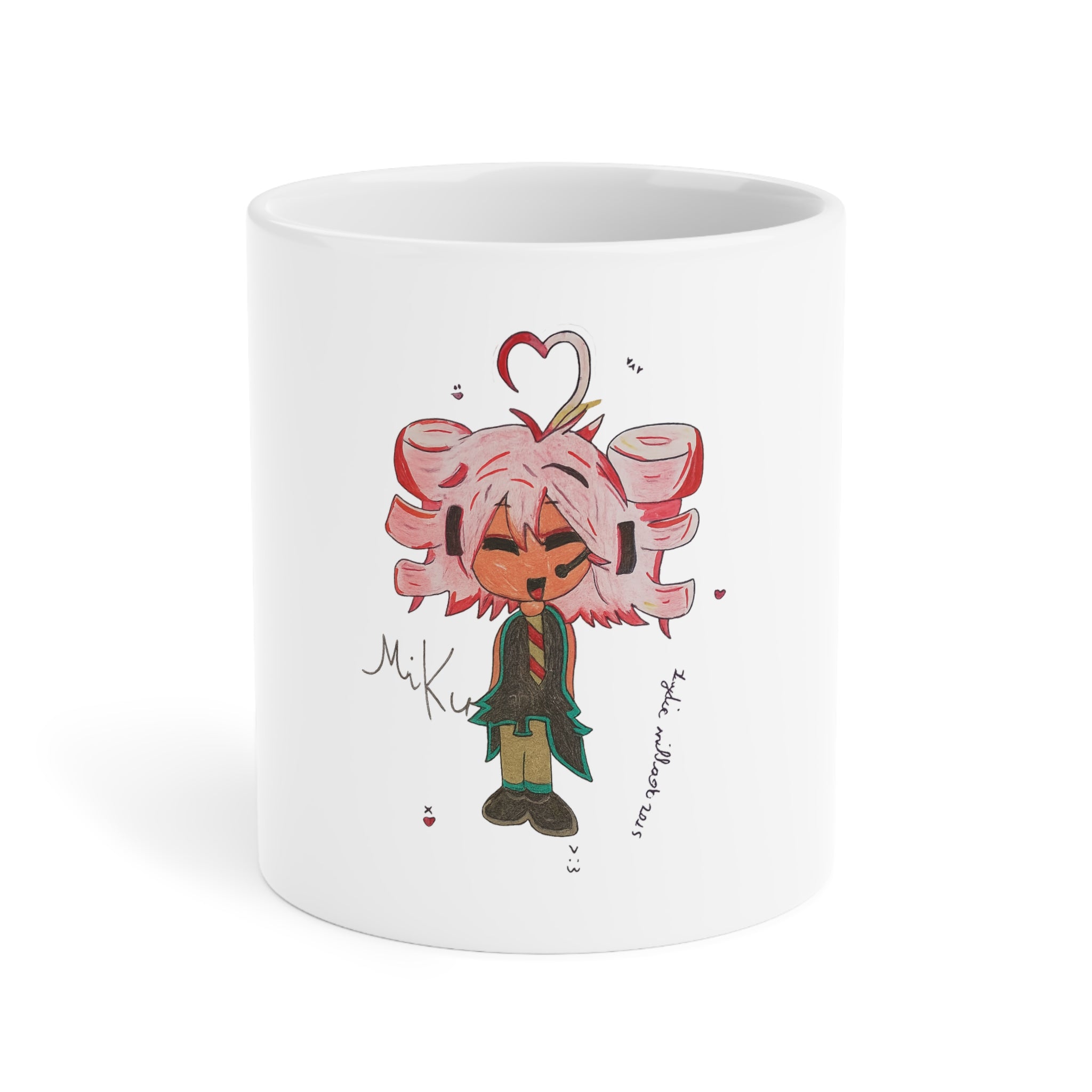 Anime Chibi Girl Mug — Cute Pink Hair Character Coffee Cup (11/15/20oz)