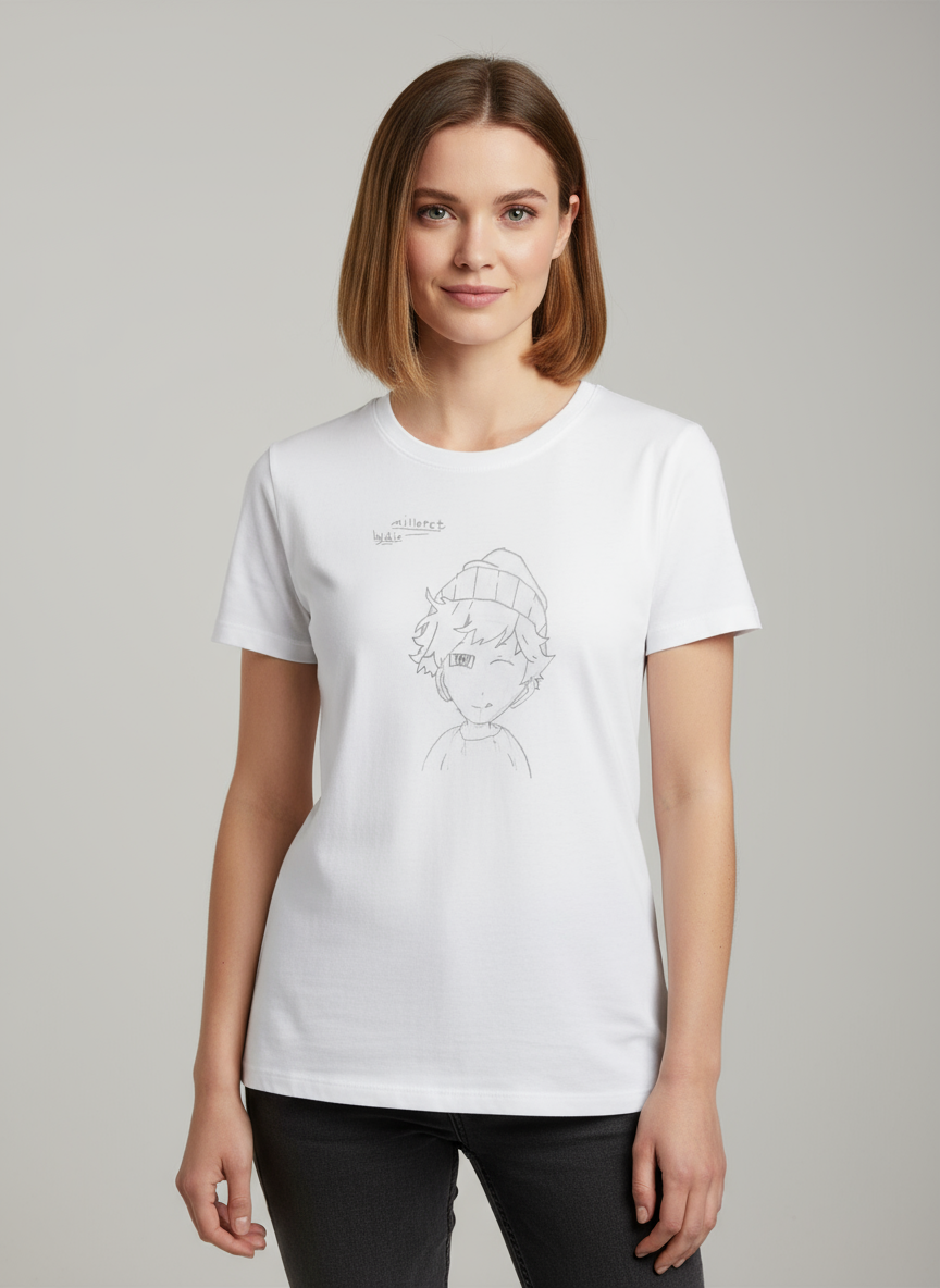 T-shirt à manches courtes en coton avec un joli petit garçon très satisfaisant